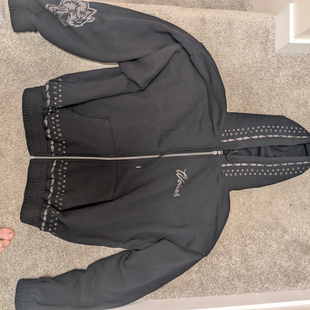 Darc Sport Black Zip-Up Hoodie with Gray Accents